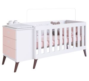 Cuna encanto 3 cajones rosado Kidscool.