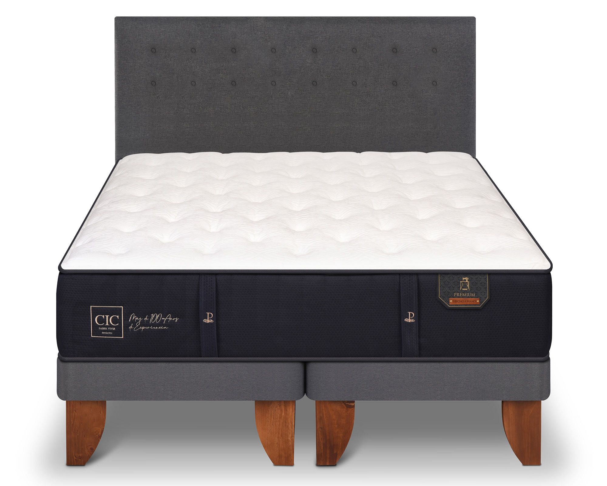 CIC Cama Europea King Premium + respaldo Éufrates Cic