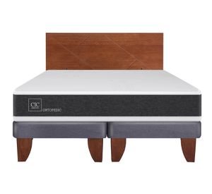Cama europea 2 plazas Ortopedic base dividida + respaldo New Villarrica Cic