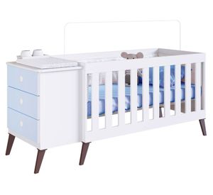 Cuna encanto 3 cajones celeste Kidscool.