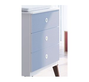 Cuna encanto 3 cajones celeste Kidscool.
