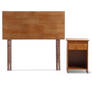 Respaldo 1.5 plazas + velador Tabor toffe Rosen.