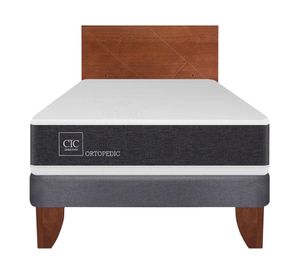 Cama europea 1.5 plazas Ortopedic + respaldo New Villarrica Cic