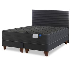 Cama europea 2 plazas Black + Respaldo Modern Flex