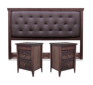 Respaldo + velador King Brera marrón Rosen.