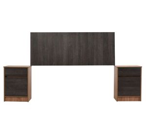 Respaldo 2 plazas + 2 veladores Espresso gris