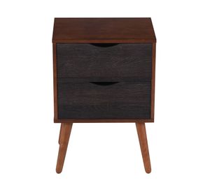 Velador 2 cajones Níger caramel/gris Cic