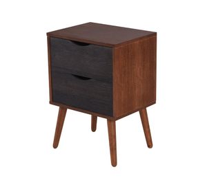 Velador 2 cajones Níger caramel/gris Cic