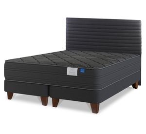 Cama europea King Black + Respaldo Modern Flex