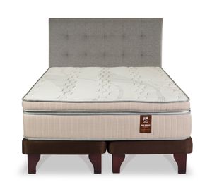 Cama europea 2 plazas Máximo Cobre + Respaldo Design gris Flex