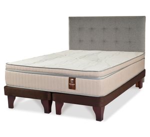 Cama europea 2 plazas Máximo Cobre + Respaldo Design gris Flex