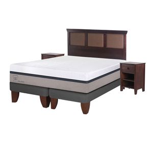 Cama europea 2 plazas Balance base dividida + set New Torino chocolate Cic