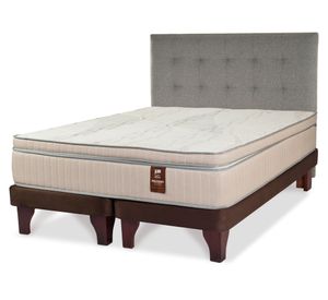 Cama europea King Máximo Cobre + Respaldo Design gris Flex