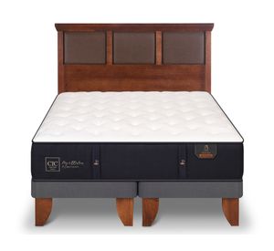 Cama europea 2 plazas Premium base dividida + respaldo New Torino caramelo Cic