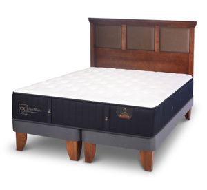 Cama europea 2 plazas Premium base dividida + respaldo New Torino caramelo Cic