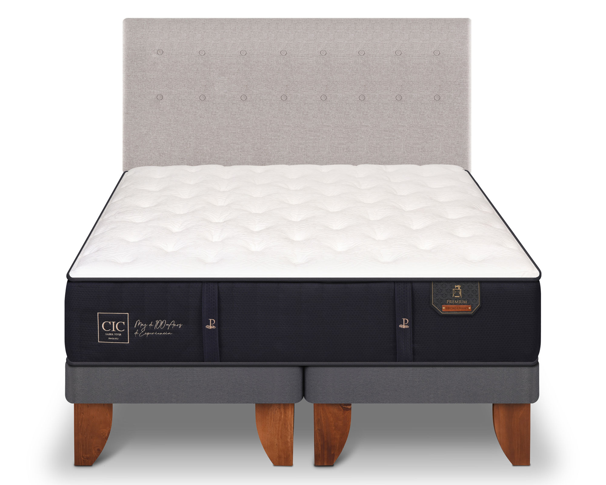 CIC Cama Europea King Premium + respaldo Tigris Cic