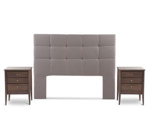 Respaldo 2 plazas + velador Issey visón Rosen.