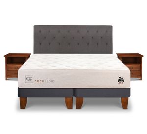 Cama europea base dividida king Cocopedic + Set Indo/Kavery Cic.