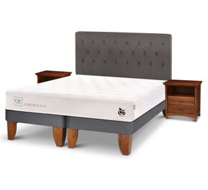 Cama europea base dividida king Cocopedic + Set Indo/Kavery Cic.