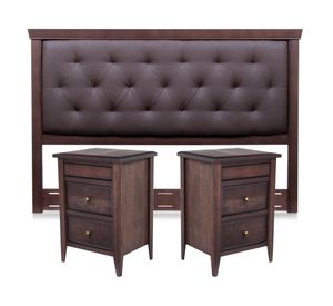 Respaldo + velador 2 plazas Brera marrón Rosen.