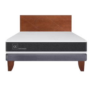 Cama europea 2 plazas Ortopedic + respaldo New Villarrica Cic