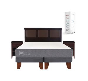 Cama europea 2 plazas Smart base dividida + set New Torino chocolate Cic