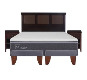 Cama europea 2 plazas Ortopedic advance base dividida + set New Torino chocolate Cic