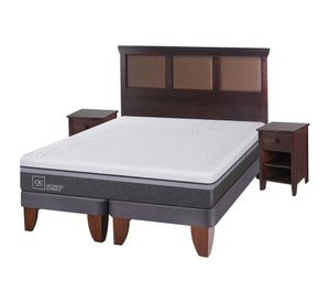 Cama europea 2 plazas Ortopedic advance base dividida + set New Torino chocolate Cic