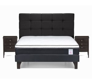 Cama europea 2 plazas New Style 6 + set Issey grafito
