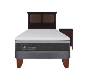 Cama europea 1.5 plazas Ortopedic advance + set New Torino chocolate Cic