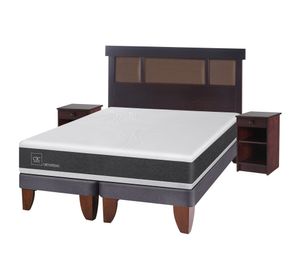 Cama europea 2 plazas Ortopedic base dividida + set New Dublin chocolate Cic