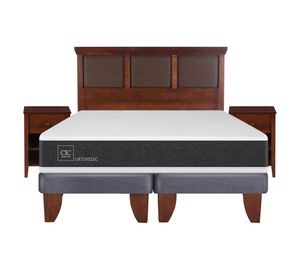 Cama europea 2 plazas Ortopedic base dividida + set New Torino caramelo Cic