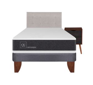 Cama europea 1,5 plazas New Ortopedic + set Tigris caramelo/gris Cic