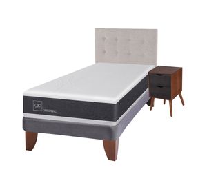 Cama europea 1,5 plazas New Ortopedic + set Tigris caramelo/gris Cic