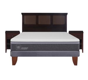 Cama europea 2 plazas Ortopedic advance + set New Torino chocolate Cic
