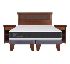 Cama europea 2 plazas Ortopedic base dividida + set New Dublin caramelo Cic