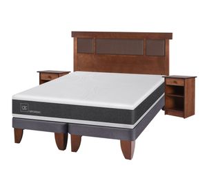 Cama europea 2 plazas Ortopedic base dividida + set New Dublin caramelo Cic
