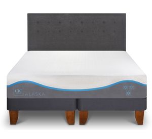 Cama europea king Alaska dividida + respaldo Eufrates Cic