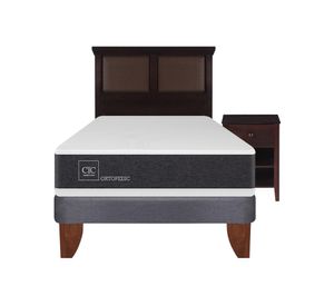 Cama europea 1.5 plazas Ortopedic + set New Torino chocolate Cic