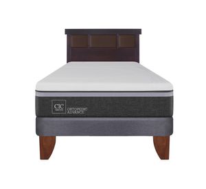 Cama europea 1.5 plazas Ortopedic advance + respaldo New Dublin chocolate Cic