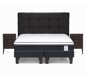 Cama europea 2 plazas New Style 6 base dividida + set Issey grafito