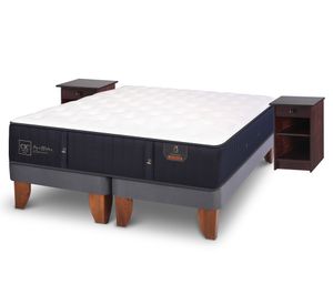 Cama europea 2 plazas Premium base dividida + veladores New Dublin chocolate Cic