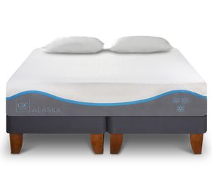 Cama europea 2 plazas Alaska dividida + almohadas Cic