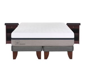 Cama europea 2 plazas Balance base dividida + veladores New Dublin chocolate Cic