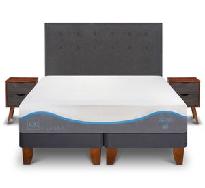 Cama europea 2 plazas Alaska dividida + respaldo Eufrates Cic