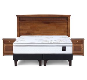 Cama europea 2 plazas Art 4 base dividida patas + set Rosen