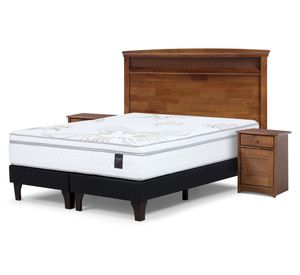 Cama europea 2 plazas Art 4 base dividida patas + set Rosen