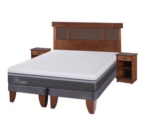 Cama europea 2 plazas Ortopedic advance base dividida + set New Dublin caramelo Cic