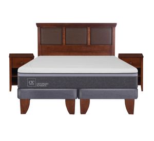 Cama europea 2 plazas Ortopedic advance base dividida + set New Torino caramelo Cic