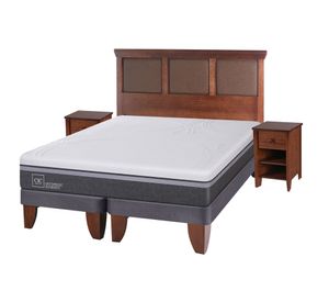 Cama europea 2 plazas Ortopedic advance base dividida + set New Torino caramelo Cic
